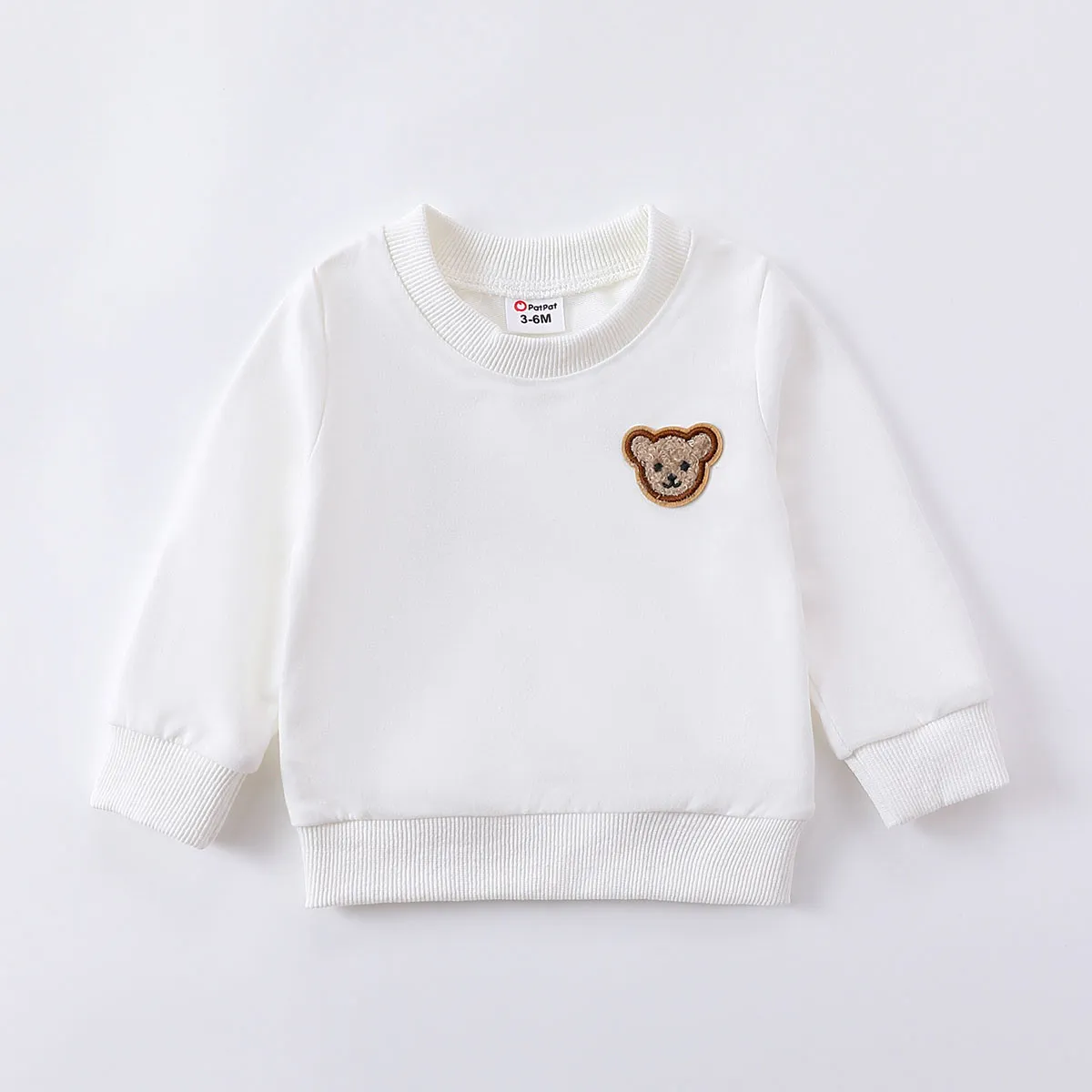 Baby Girl/Boy Bear Long Sleeve Sweatshirt White big image 1