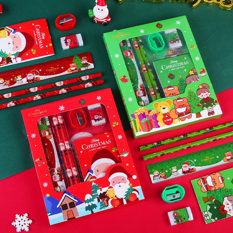 6-Piece Children's Christmas Stationery Set with Gift Packaging