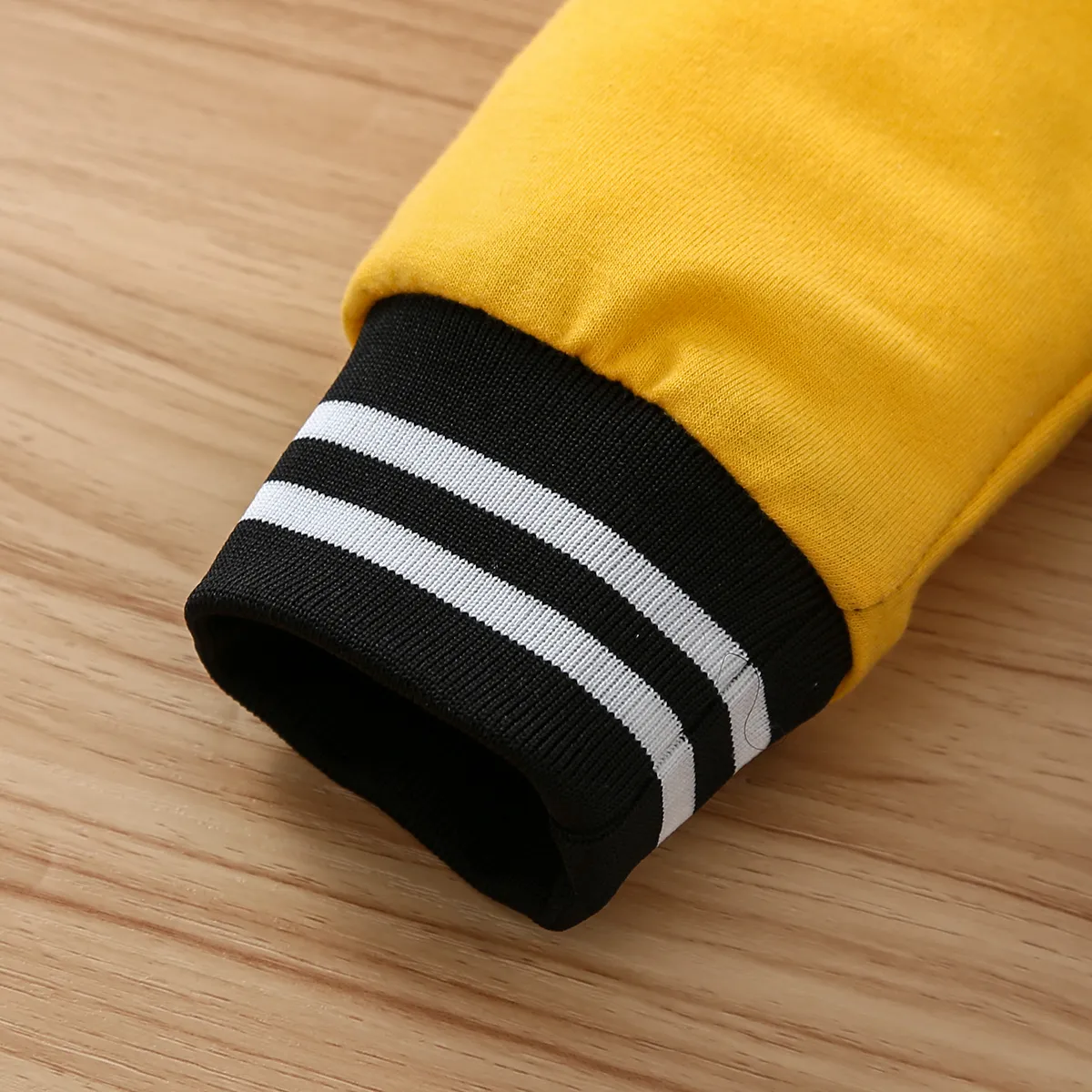 Kid Girl/Boy Sporty Letter Pattern Secret Button Jacket Yellow image 5