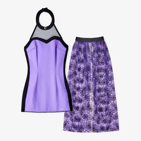 Go-Glow Halloween Limited Edition Illuminating Adult Dress with Light Up Skirt with Velvet Pattern Including Controller (Built-In Battery) Purple big image 9