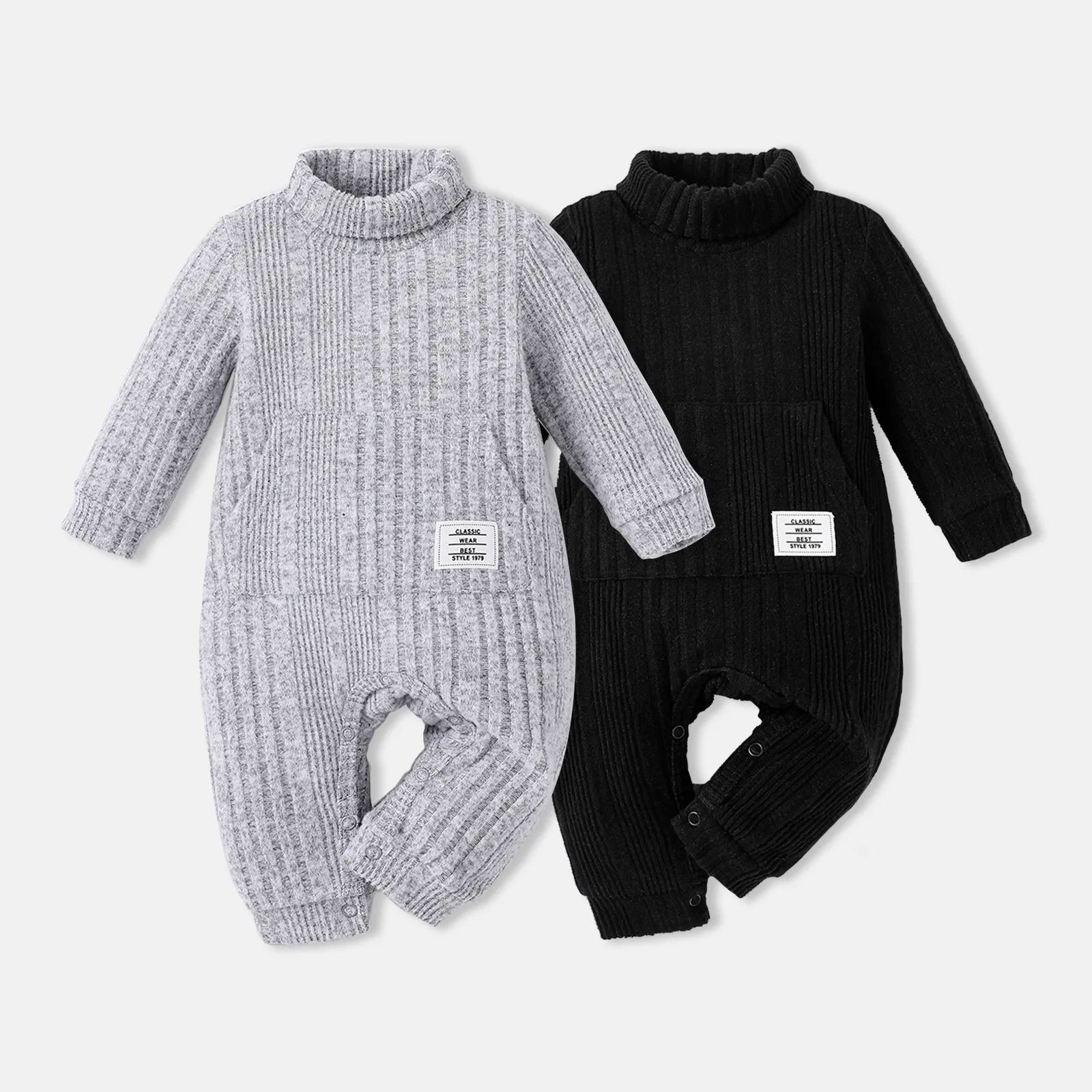 Baby Boy Basic Solid Color Long Sleeve Jumpsuit