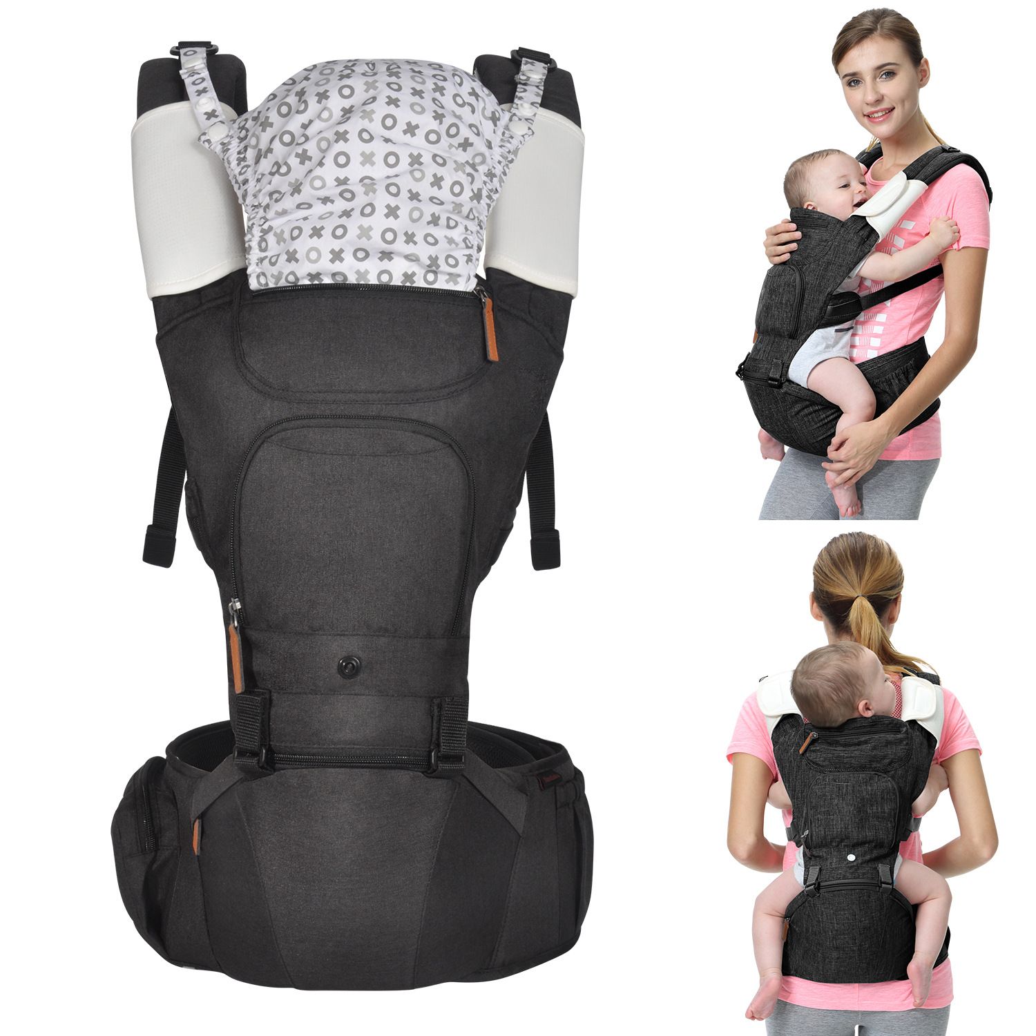 Four Seasons Multi-Functional Breathable Baby Waist Stool Carrier Backpack With Shoulder Straps