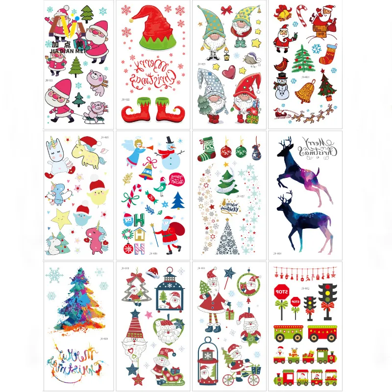 12-pack Toddler/kids Childlike Christmas cartoon sticker Multi-color big image 1