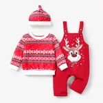 Baby Mädchen/Junge Weihnachtsmuster-Set/Handschuh/Schuhe  rot-Weiss