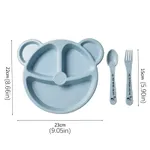 Cartoon Bear-shaped Cutlery Set with Divided Breakfast Plate  image 5