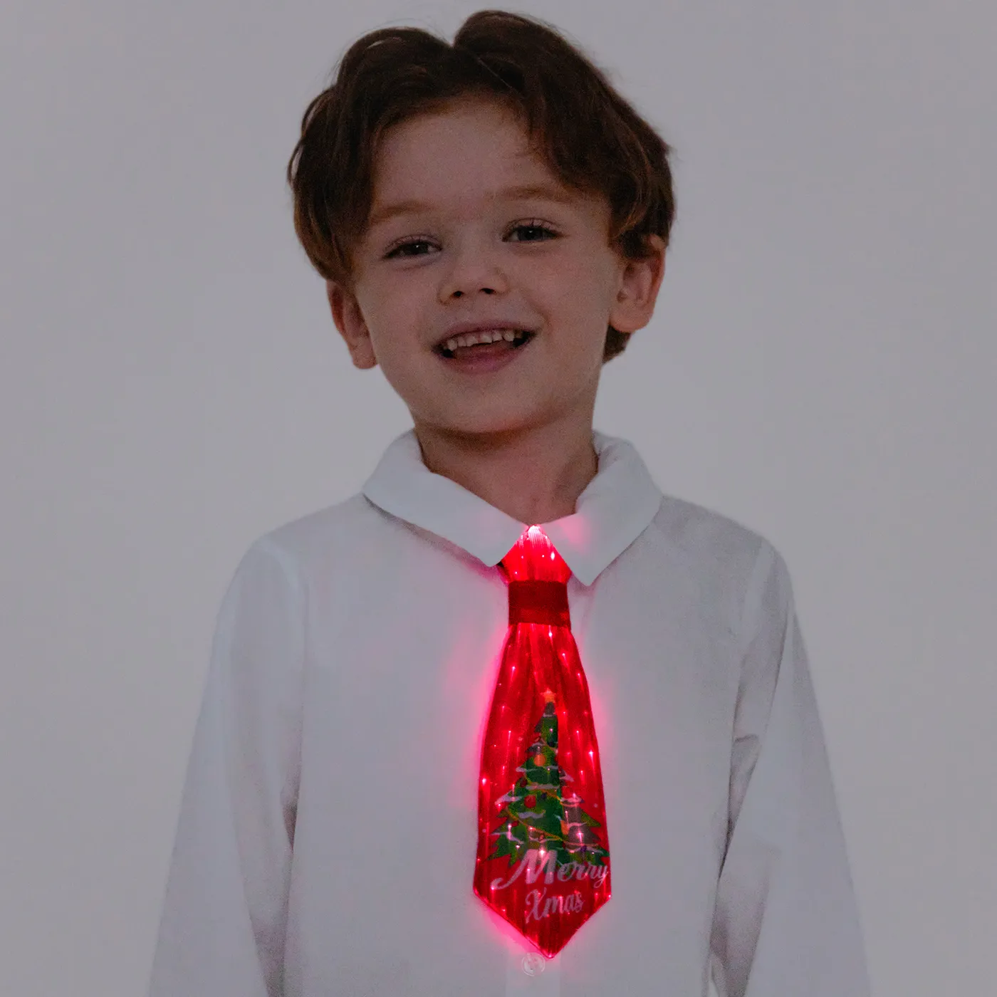 Go-Glow Christmas Light Up Necktie with Christmas Tree Pattern Including Controller (Built-In Battery)  image 1