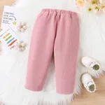 Toddler Girl Fleece Inside Basic Solid Color Casual Sweatpants  image 3