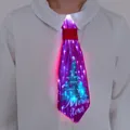 Go-Glow Christmas Light Up Necktie with Christmas Tree Pattern Including Controller (Built-In Battery) Colorful image 5