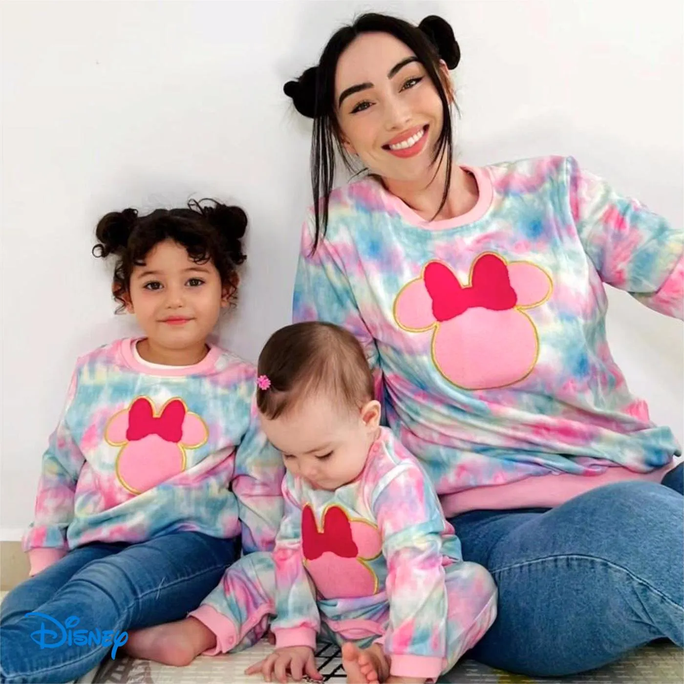 

Disney Mickey and Friends Family Matching Character Tie-dye Print Pullover Sweatshirt