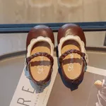 Enfant en bas âge Enfants Fille Décontracté Couleur unie Chaussures en cuir brun rouille