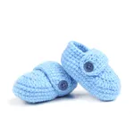Baby's Hand knitted wool socks Blue