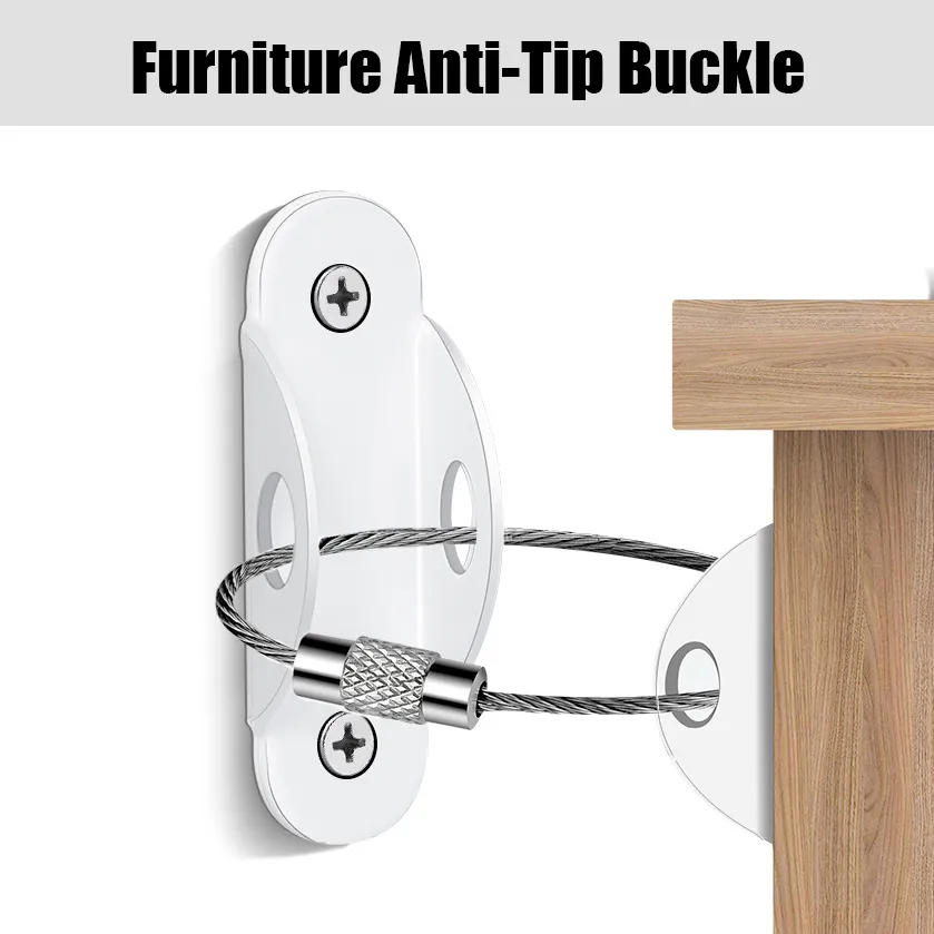 Child Safety Anti-Tip Device with Furniture Anti-Tip Buckle  White big image 1
