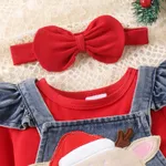 Christmas Deer Jeans Denim Set for Baby Girl with Ruffle Edge  image 6