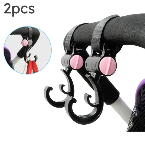 360° Rotating Hook for Baby Strollers and Cribs - Multifunctional Hanger for Diaper Bags and Shopping Bags