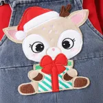 Christmas Deer Jeans Denim Set for Baby Girl with Ruffle Edge  image 5
