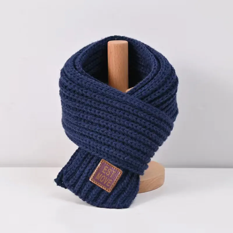 Basic Thickened Warm Knitted Scarf For Toddler/kids/adult