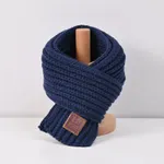 Basic thickened Warm knitted scarf for Toddler/kids/adult Dark Blue