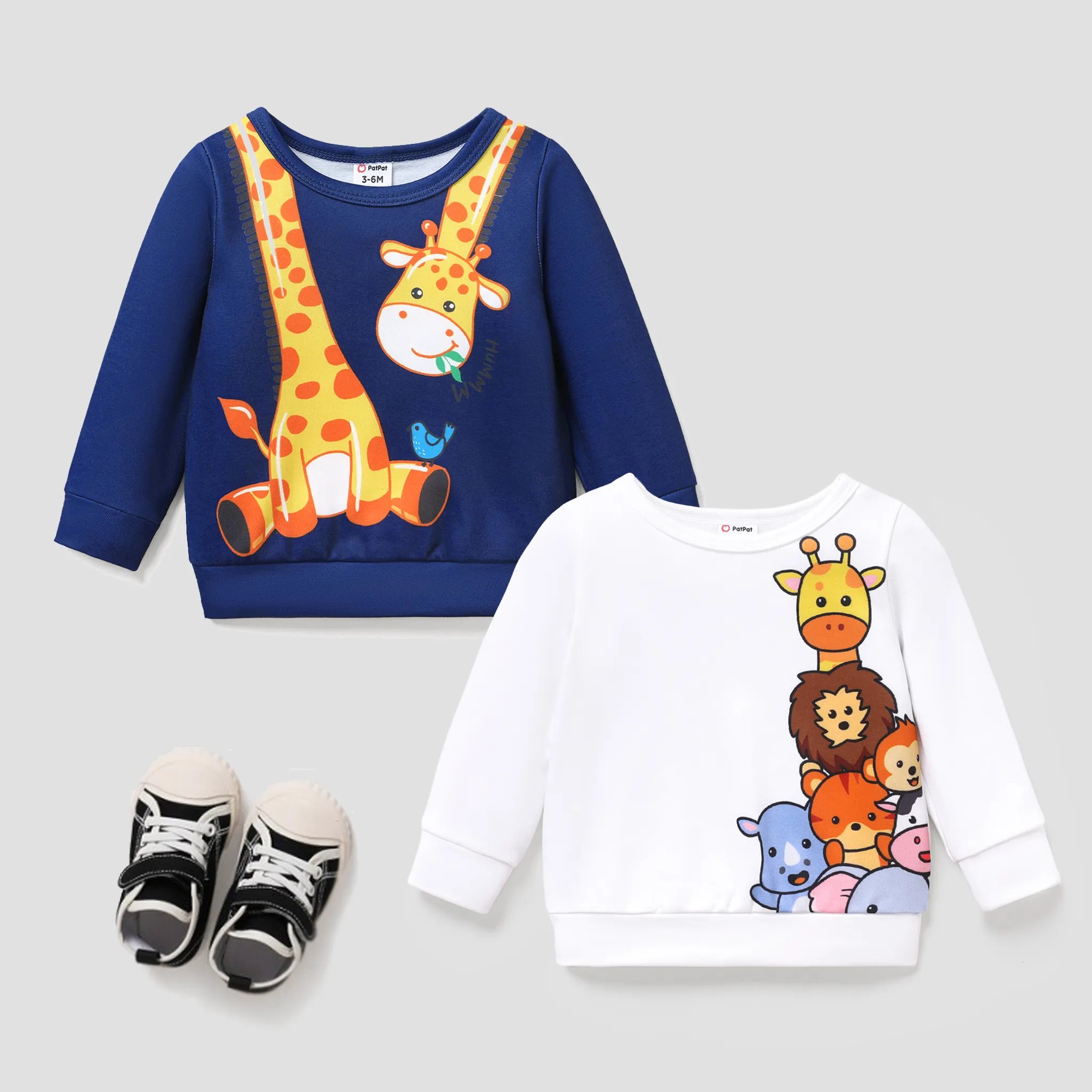 Baby Boy Basic Animal Pattern Hoodie