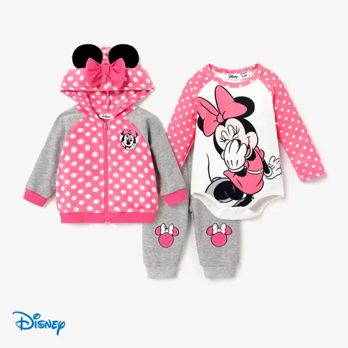 Disney Mickey and Friends Baby Girls Cotton Character Pattern 1 Pop Ears Plush Jacket or 1 Pants or 1 Romper 