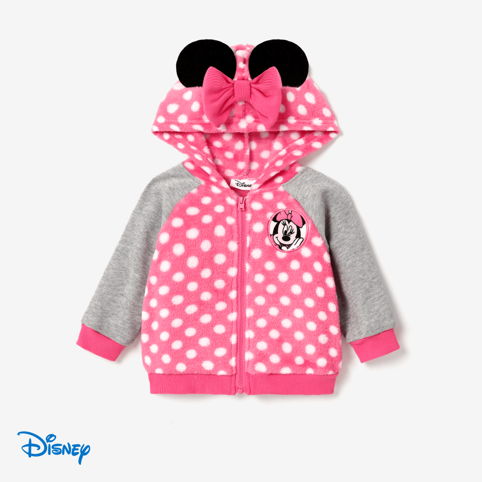 Disney Mickey And Friends Baby Girls Cotton Character Pattern 1 Pop Ears Plush Jacket Or 1 Pants Or 1 Romper