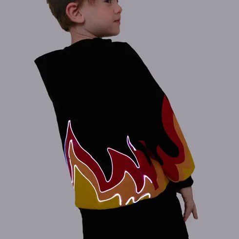 Go-Glow Illuminating Jacket with Light Up Flames Including Controller (Built-In Battery) Black big image 8