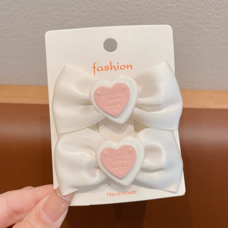 

2-pack Kids/toddler Sweet Cream Bow Heart Hair Clip for Girl