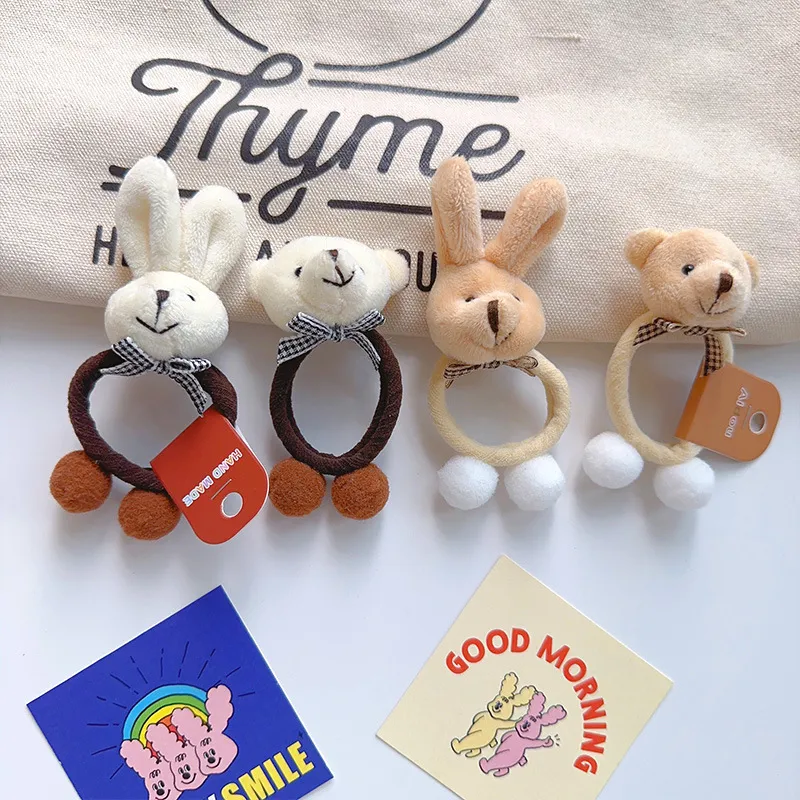 2-pack Toddler/kids Cartoon bear rabbit hair rope  image 3