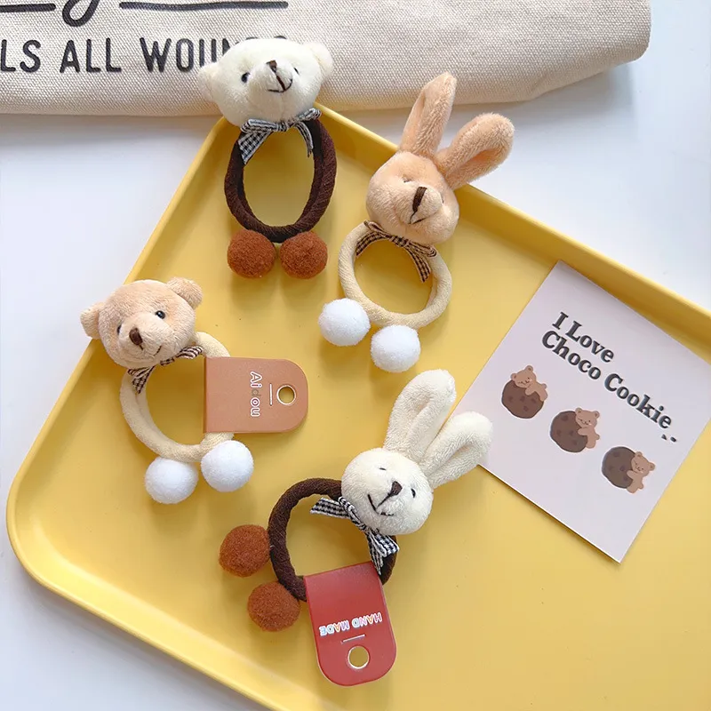 2-pack Toddler/kids Cartoon bear rabbit hair rope  image 2
