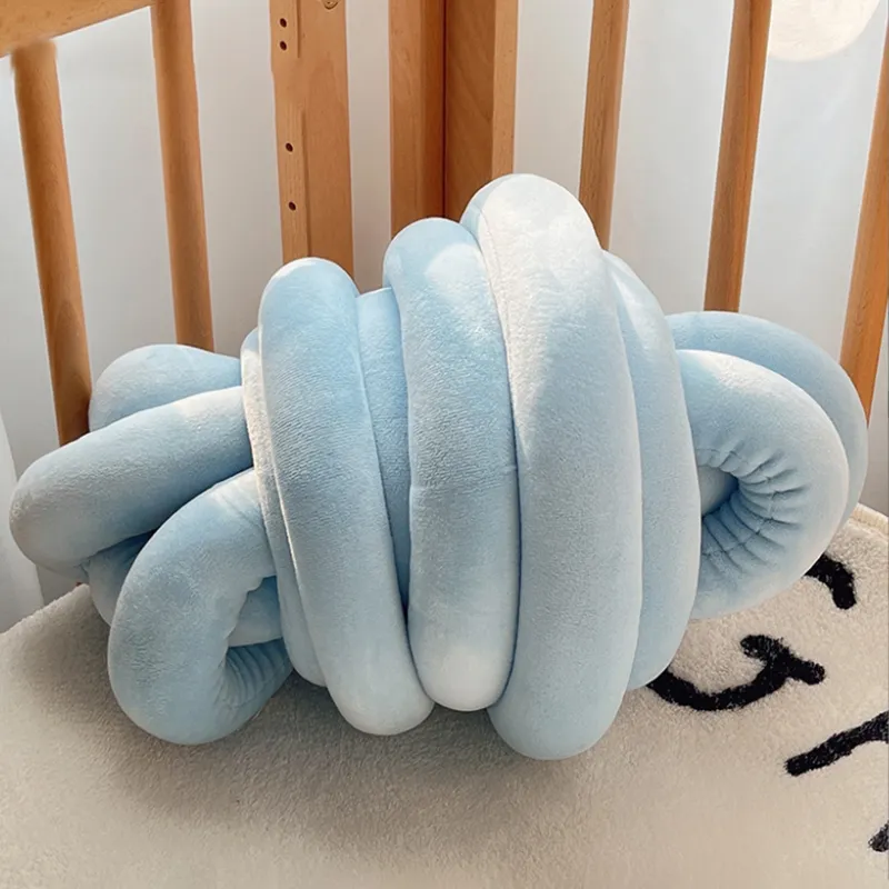 DIY Handmade Crystal Velvet Braided Thread, Ideal for Making Baby Cot Bumper, Blanket, Seat Cushion and Pillow Light Blue