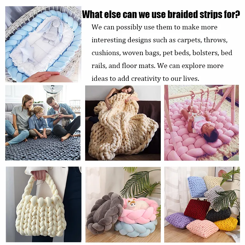 DIY Handmade Crystal Velvet Braided Thread, Ideal for Making Baby Cot Bumper, Blanket, Seat Cushion and Pillow Pink image 5