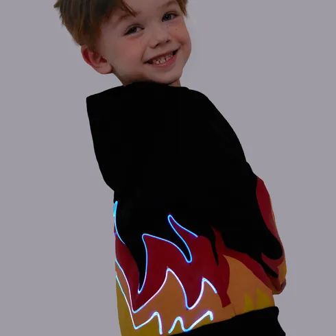 Go-Glow Illuminating Jacket with Light Up Flames Including Controller (Built-In Battery) Black big image 2
