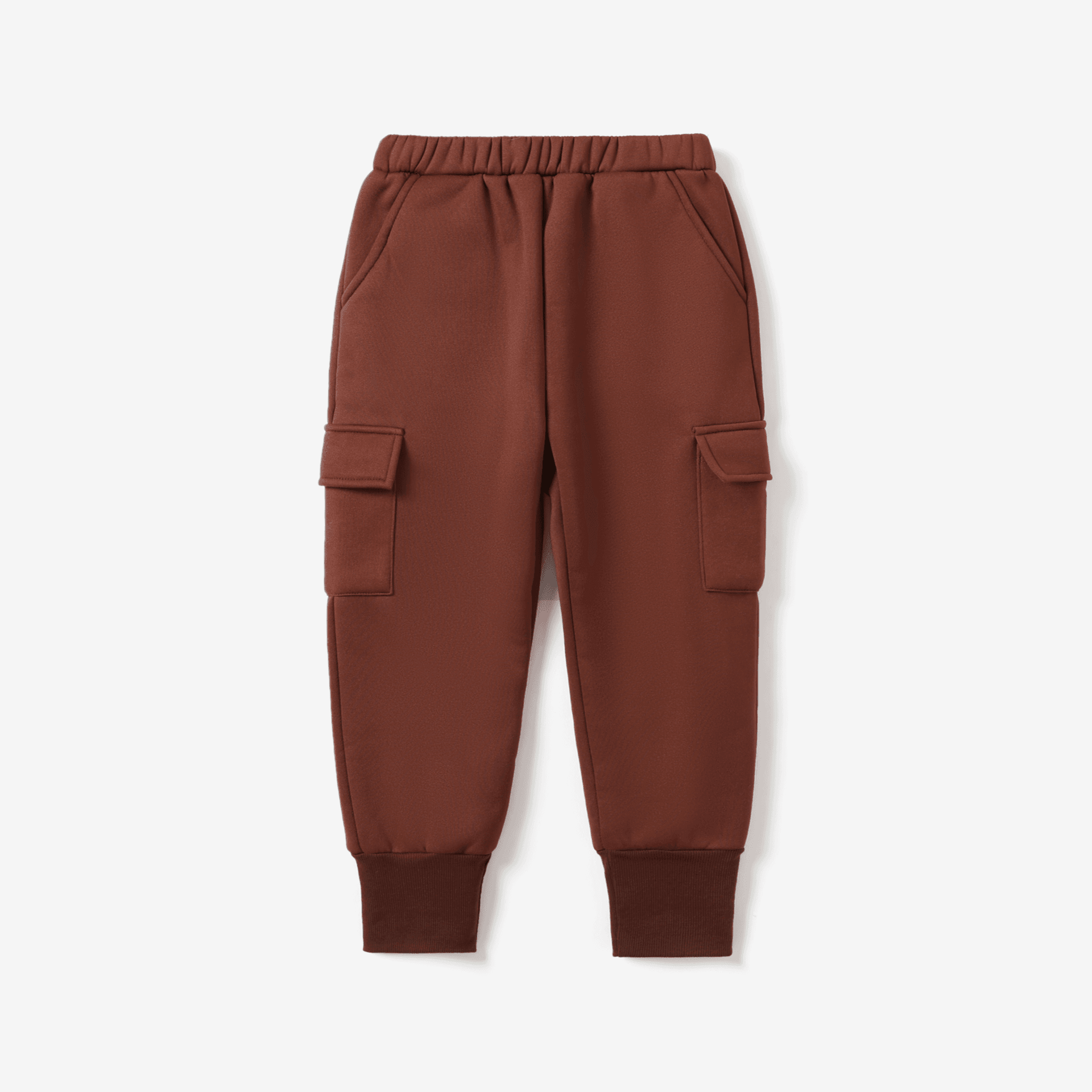 Kid Boy Solid Color Pocket Patched Casual Pants
