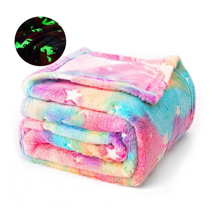 Flannel Night Light Glow Blanket for Kids