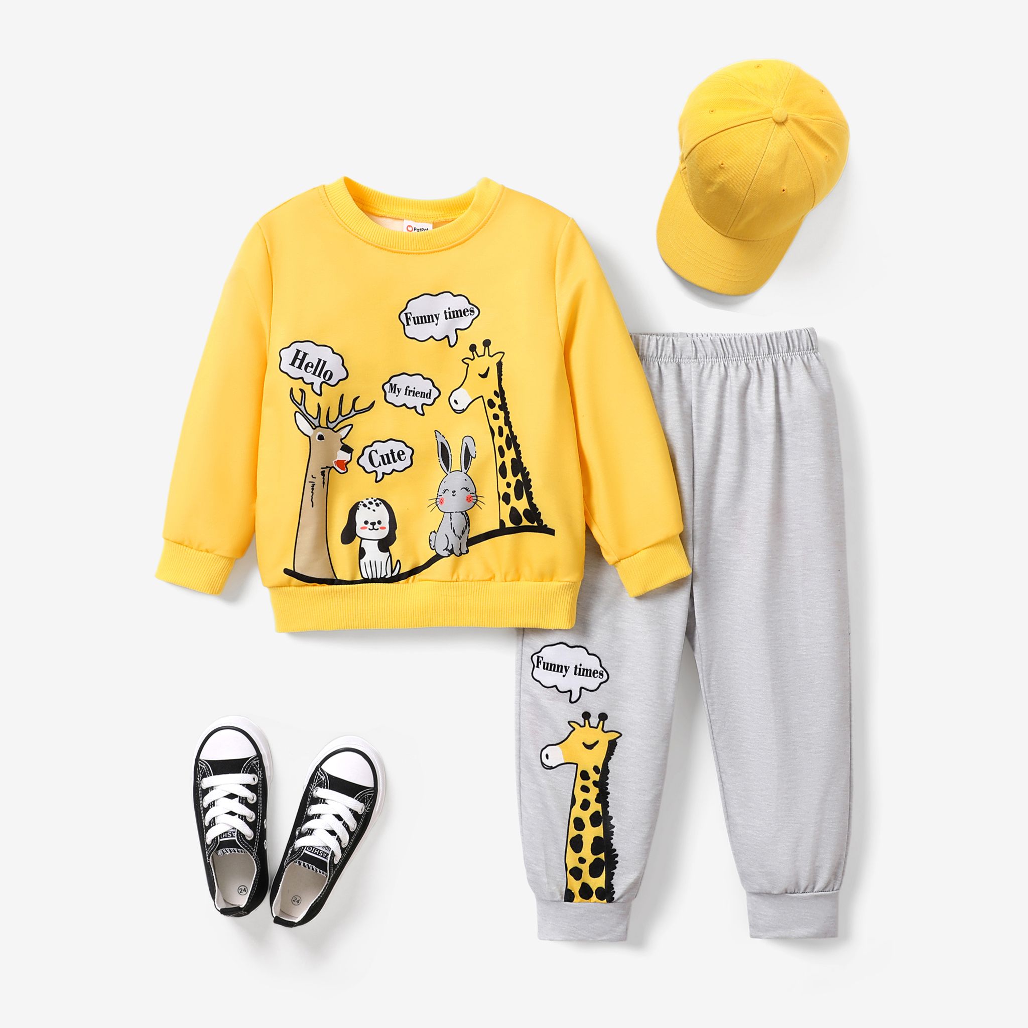 

2pcs Toddler Girl/Boy Animal Pattern Set