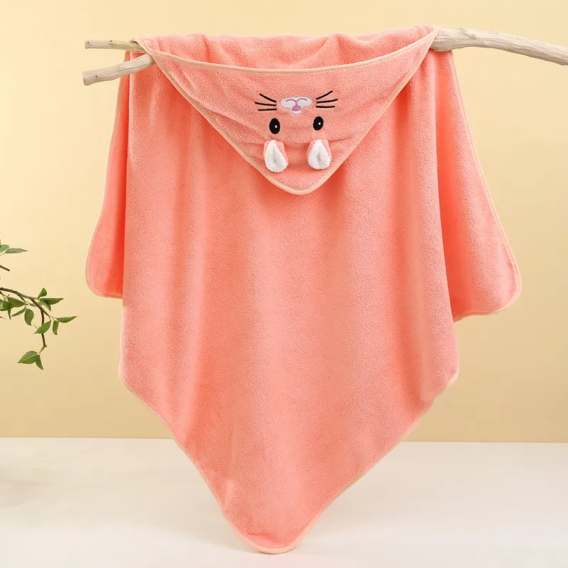 Coral Fleece Animal Shaped Hooded Blanket Coral