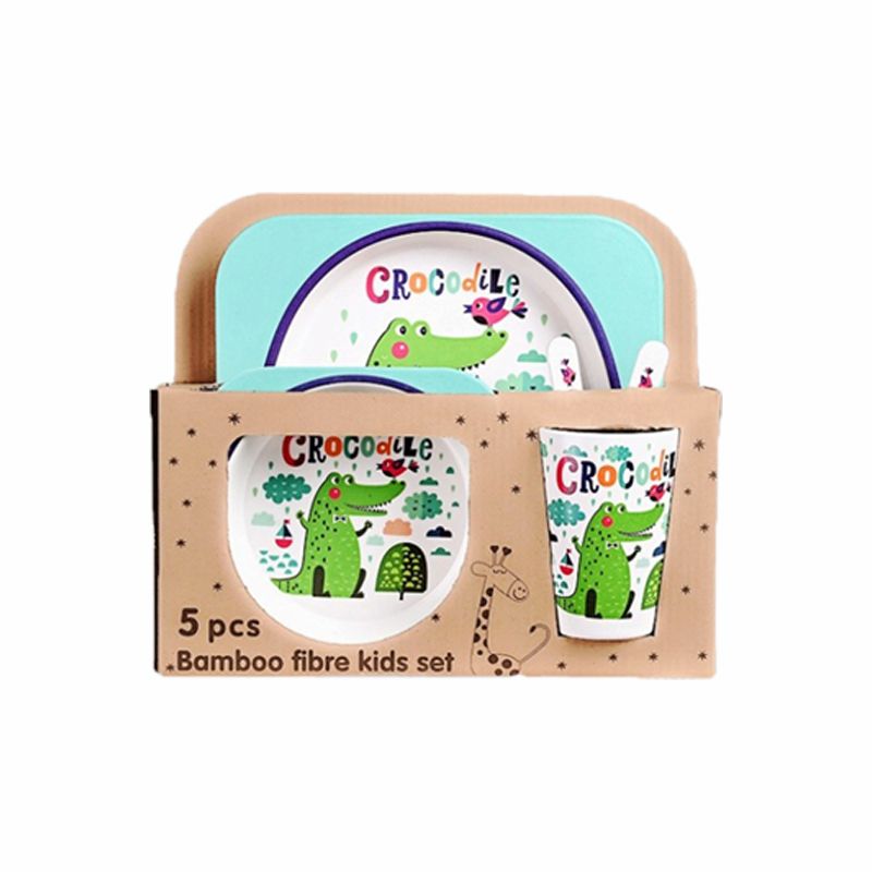 

Bamboo Fiber 5-Piece Kids Tableware Set