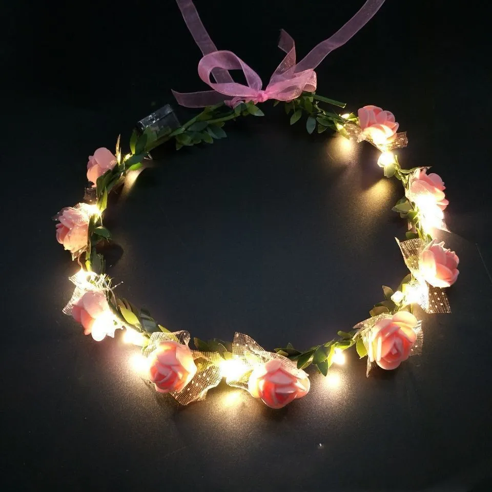 Tout-petit/enfants aime go-glow Rose fleur bandeau décoratif Or Rose big image 1