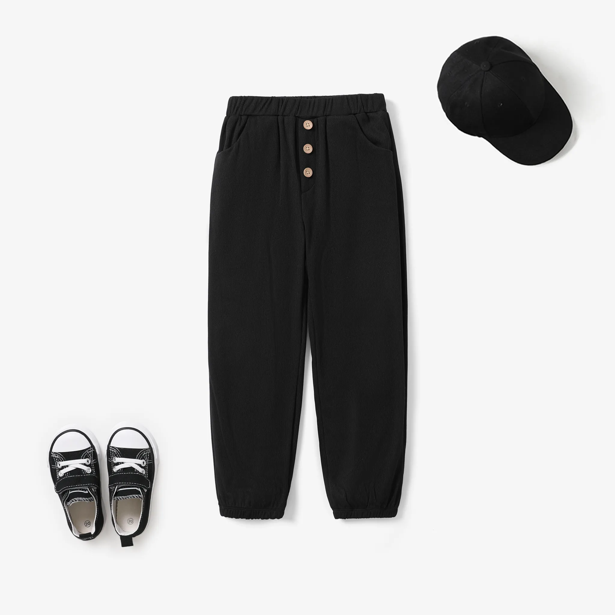 Kid Boy Fashionable Loose Secret Button Sweatpants