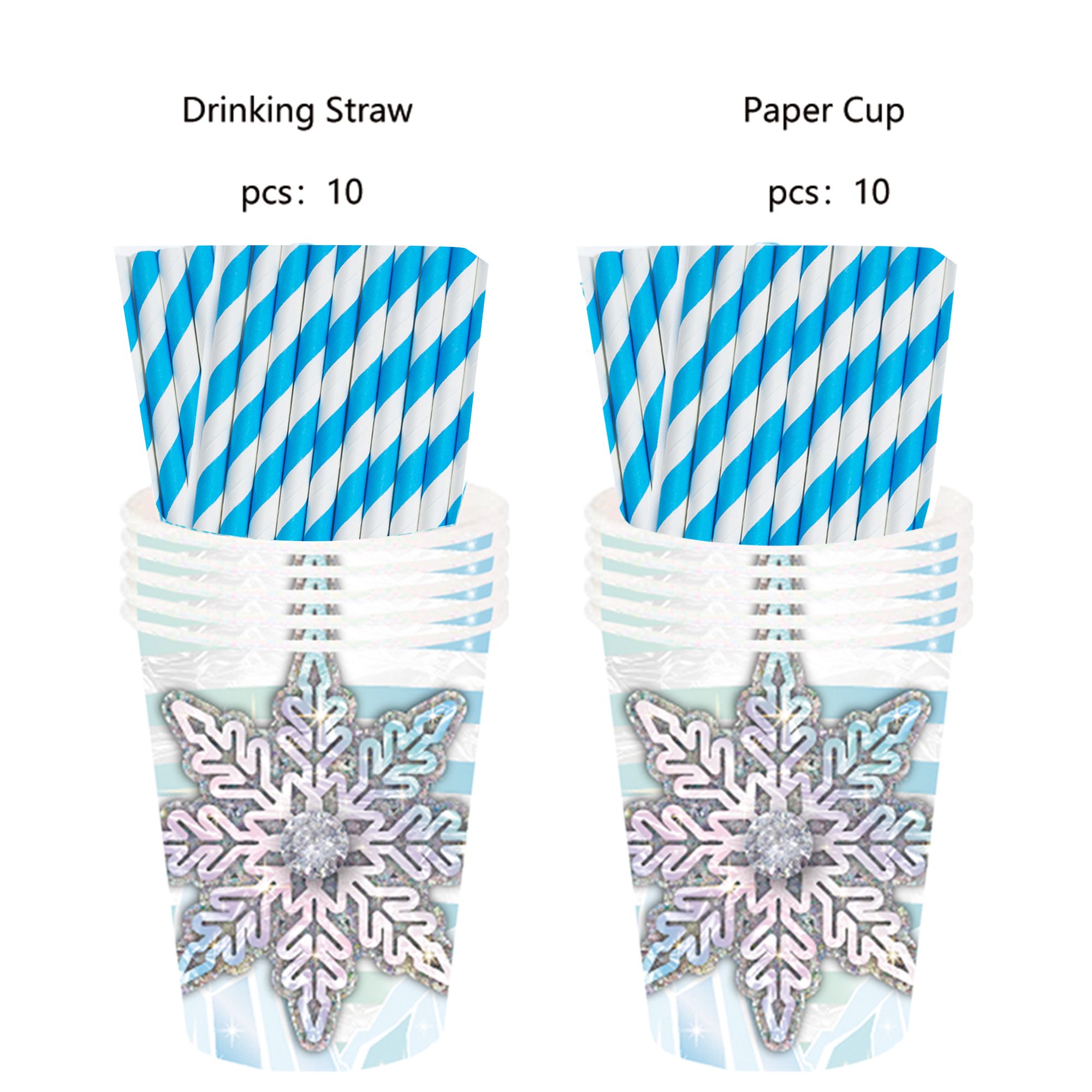 Scandinavian Christmas Snowflake Paper Dessert Plates - 8 Pc...