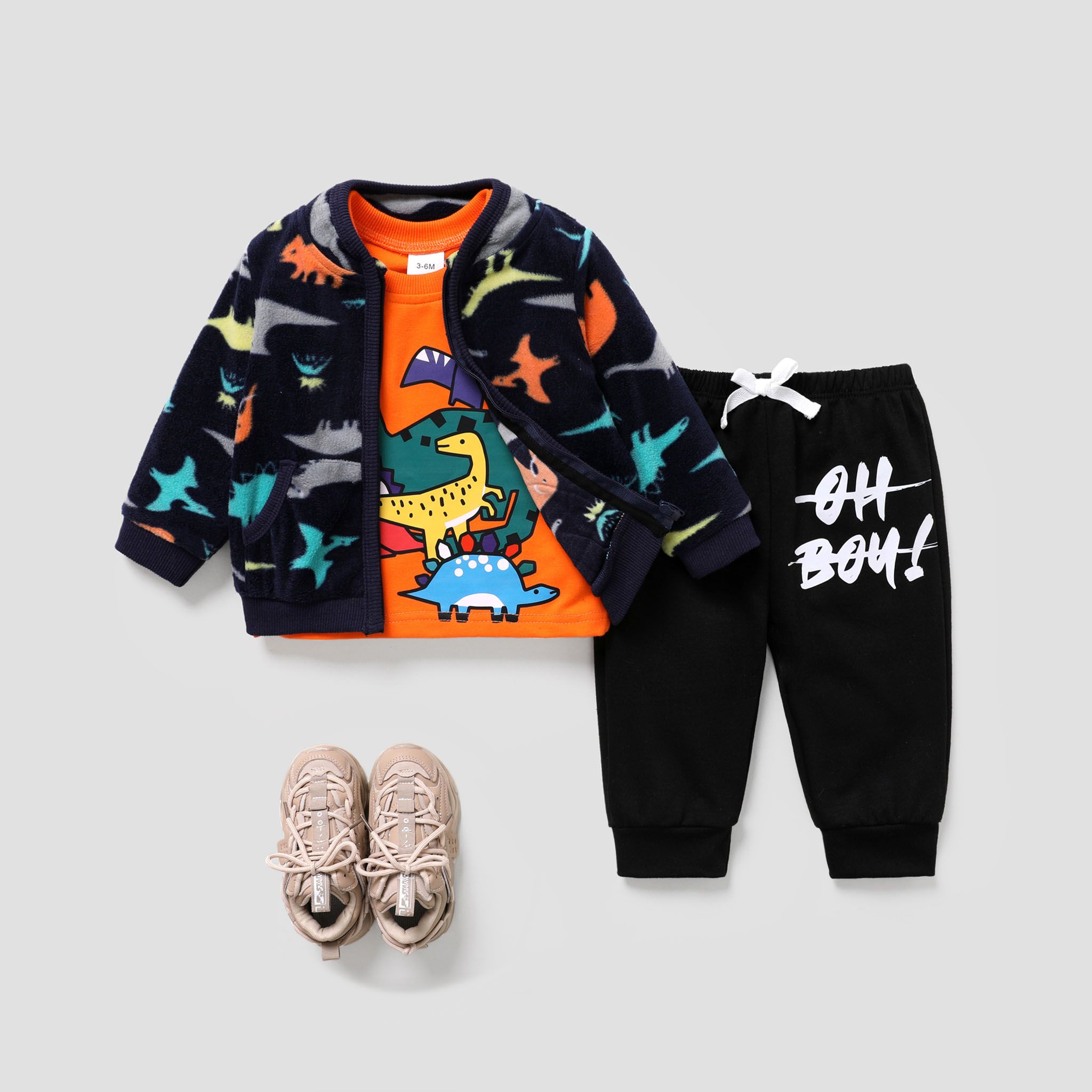 Baby Boy Dinosaur Zipper  Jacket