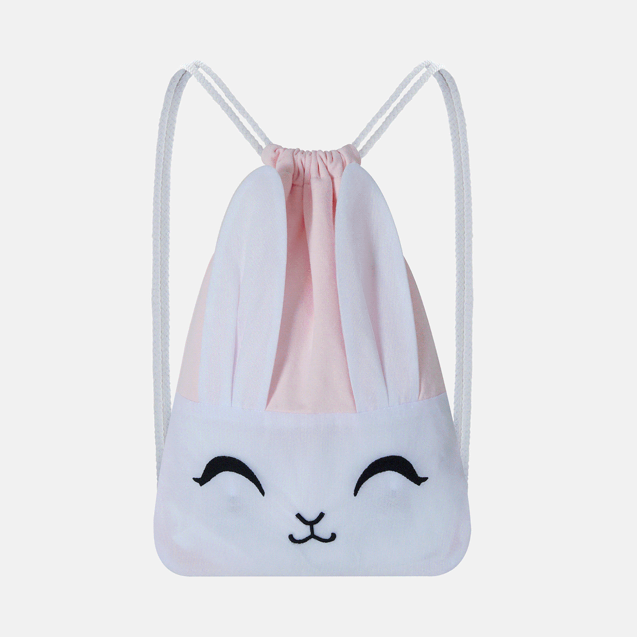 mochila de empalme con diseño de oreja de conejo iluminado para niña pinkywhite big image 1