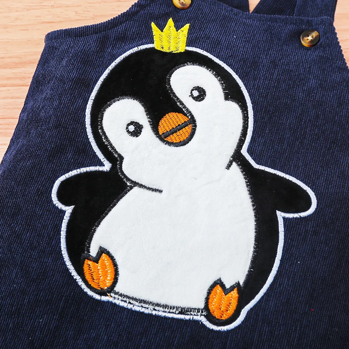 2pcs Baby Girl/Boy Childlike Penguin Print Set Dark Blue/white image 4
