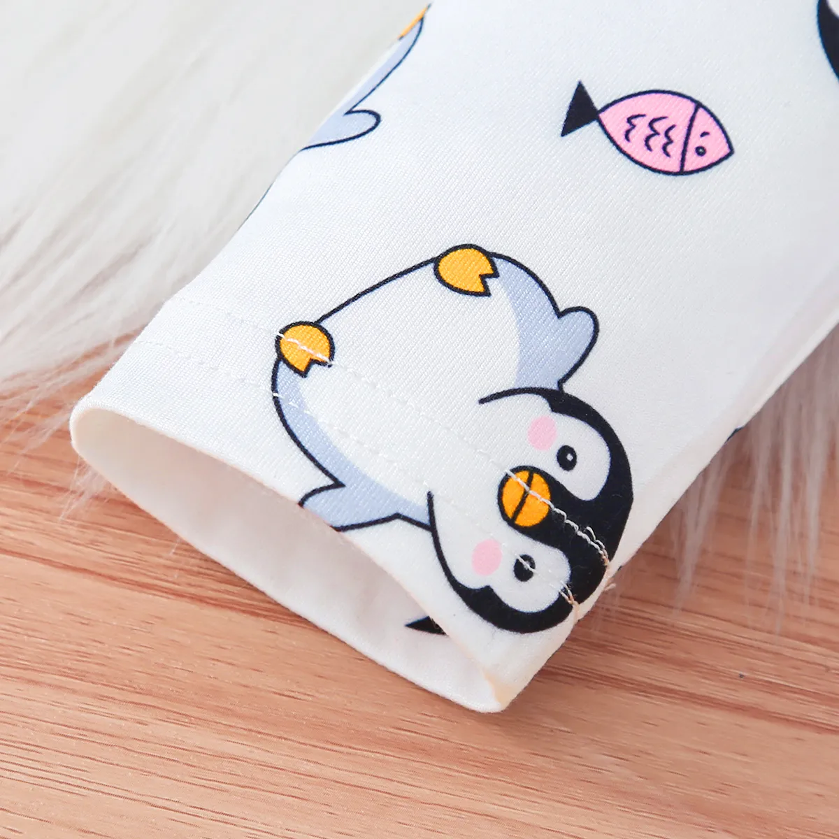2pcs Baby Girl/Boy Childlike Penguin Print Set Dark Blue/white image 6