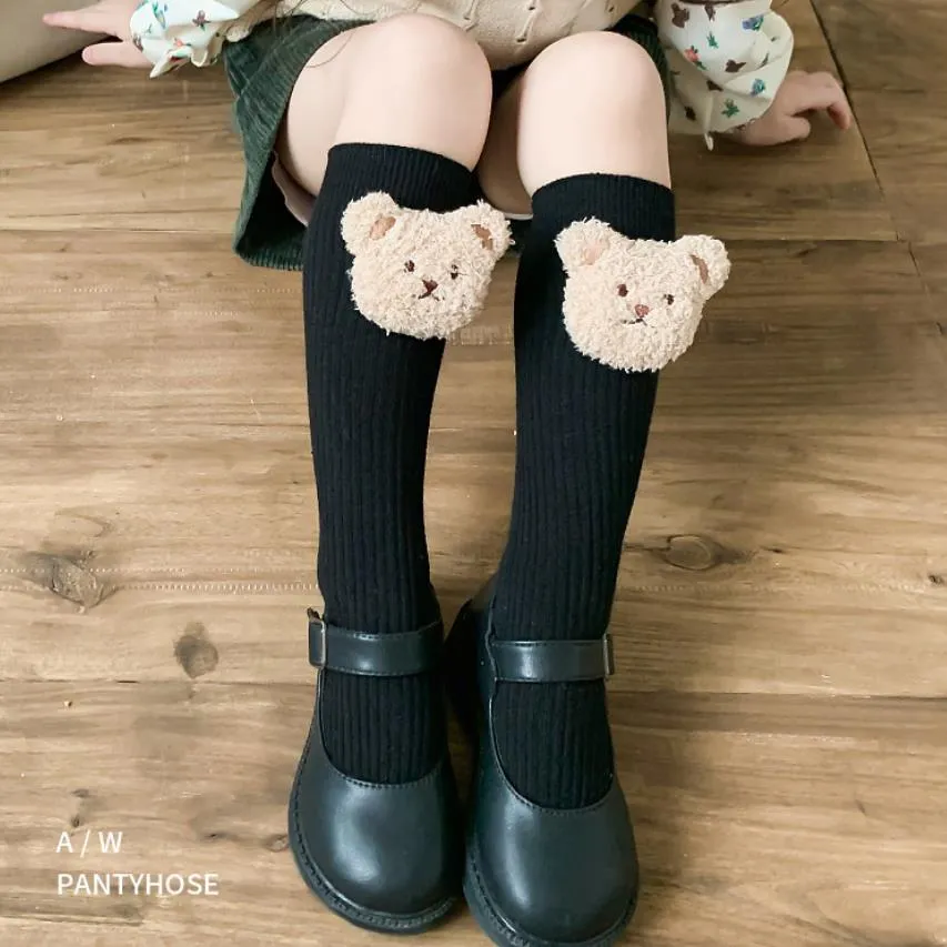 Toddler/kids Bear doll striped stockings Black image 6
