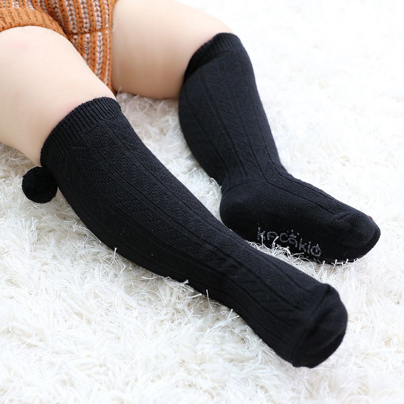 Baby/toddler Simple Solid Color Non-slip Mid-calf Socks