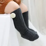 Baby/toddler Simple solid color non-slip mid-calf socks Dark Grey
