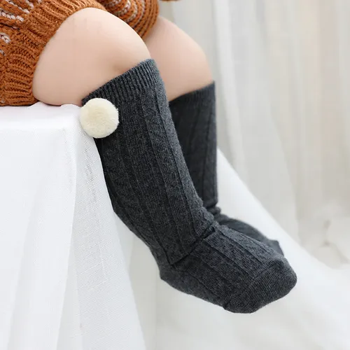 Baby/toddler Simple solid color non-slip mid-calf socks