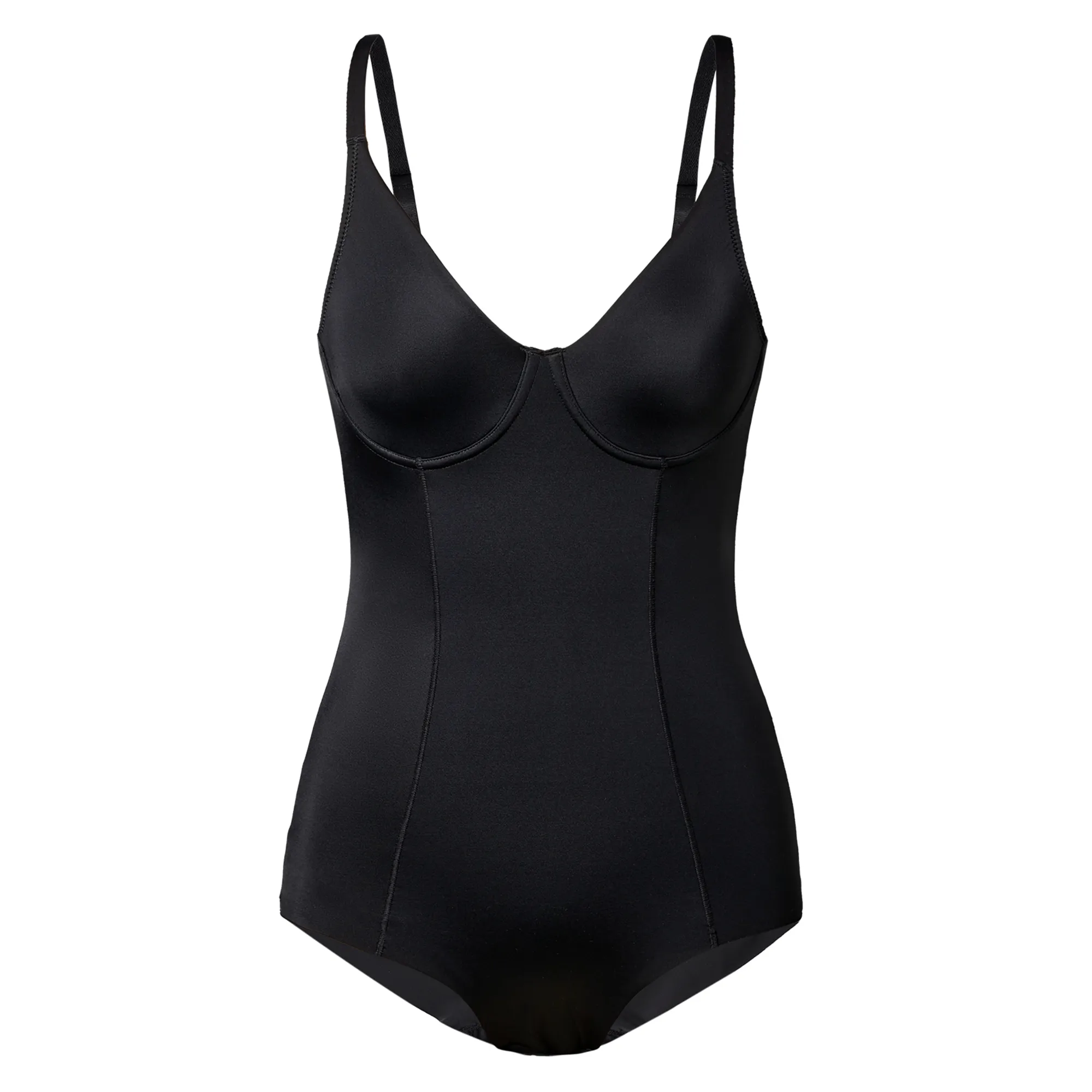 Seamless Bodysuit with Detachable Straps, Push-up Bust, Tummy Control, and Butt Lifting