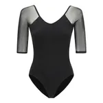 Breathable Black Long-Sleeve Bodysuit with Mesh Elasticity for Body Shaping  image 4