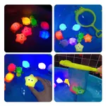 4Pcs Light up Bath Toys Bulk Floating Rubber Ocean Sea Animal Toys Set  image 3